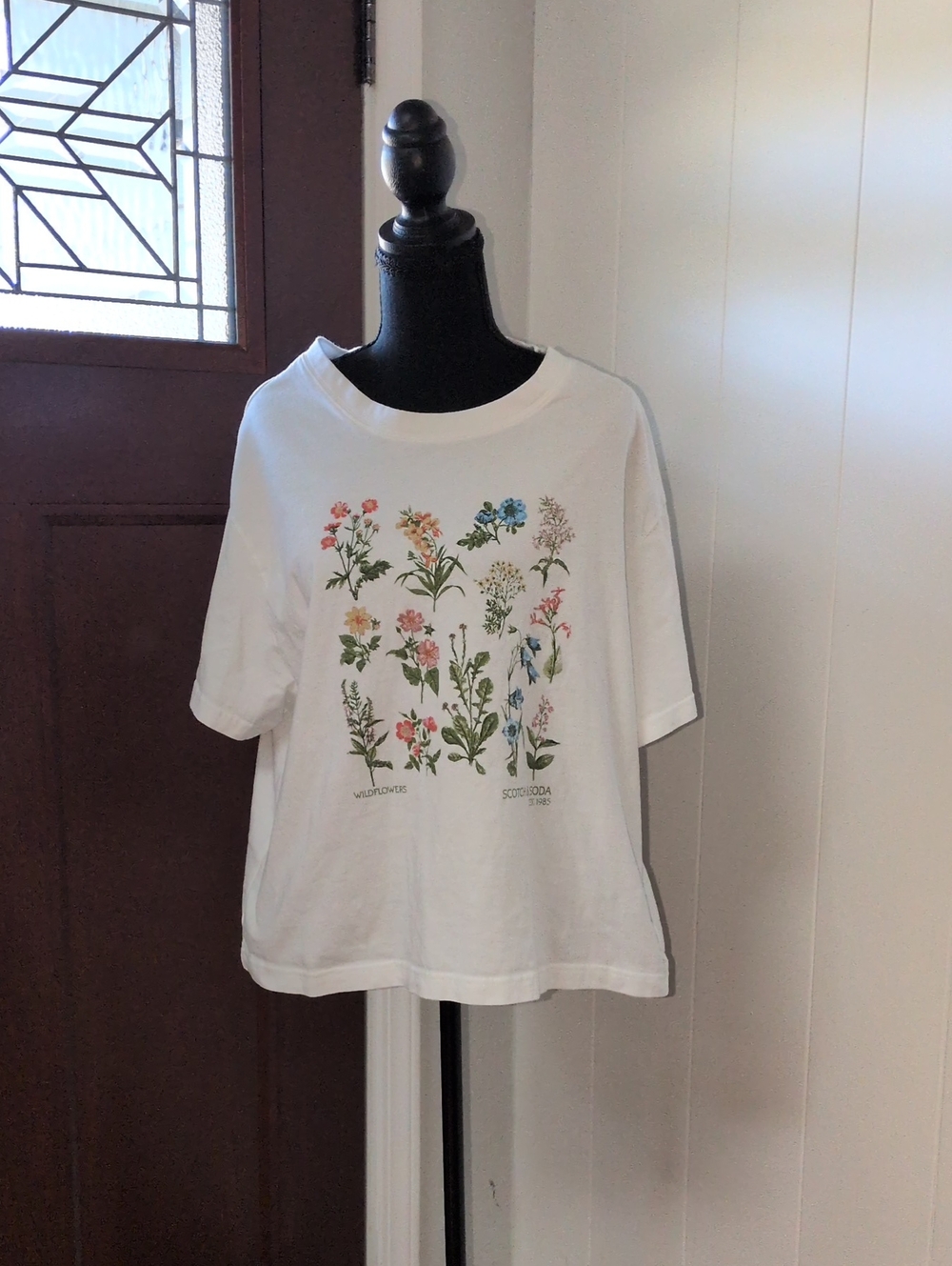 Scotch And Soda White Floral Graphic Tee Size XXL